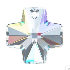 ejoyce 20mm Austria Crystal 6866 Cross 1-Hole Pendant, Crystal Gemstones - 2 pcs cystal rhinestones for DIY jewelry making (Crystal AB)