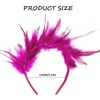 GENBREE 1920s Fascinator Feather Headband Rose Red Feather Headpiece Feather