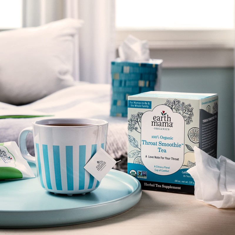 Earth Mama Organic Throat Soothie Tea with Elderflower for Immune