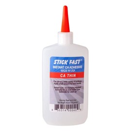 Stick Fast Cyanoacrylate Adhesives (CA) Glue Bottle, Multipurpose, Fast Bonding, Clear, Thin (4.5 Ounces)