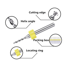 Yunguui 50pcs Micro Twist Drill Bits 0.1-0.5mm PCB Drill Bit Set CNC Engraving for Model Making/Wood/Plastic/Circuit Board