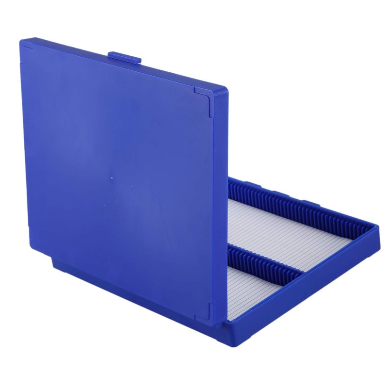 Bopfimer Royal Blue Plastic Rectangle Hold 100 Microslide Slide Microscope