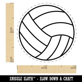 Volleyball Sport Self-Inking Rubber Stamp Ink Stamper for Stamping Crafting Planners - 1/2 Inch Mini - Black Ink