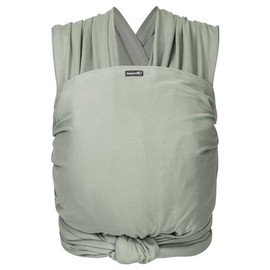 Hoppediz Elastisches Baby-Tragetuch - für Neugeborene ab Geburt (2-9 kg) - aus Bio-Baumwolle - Salbei 5,40 m