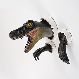 Megartico Figura decorativa de dinosaurio con cabeza de dinosaurio para pared de tres piezas