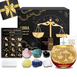 Aovila Libra Birthday Gifts for Women - Libra Candle Holder Crystals Birthstones Gifts Box Set - Zodiac Gifts Astrology Horoscope Gifts Birthday Gifts for Her Mother Sister Best Friends