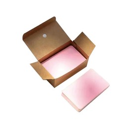 100pcs/1 SET 9.4×5.6cm/3.7×2.2 INCHKraft paper card color blank business card message thank you card writing card label bookmark learning card (Pink)