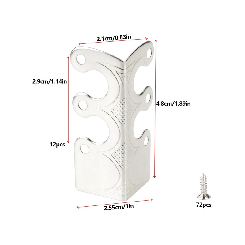 LT Easiyl 12Pcs Metal Corner Protectors Baseboard with Screws for