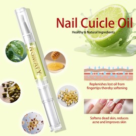 NGMATY 2PCS Cuticle Oil Pen, Finger Edge Manicure Nourishing Pen, Multiple Flavor Cuticle Revitalizer Oil Pen, Nail Strengthener And Growth For Damaged Skin Thin Nail (Lemon)
