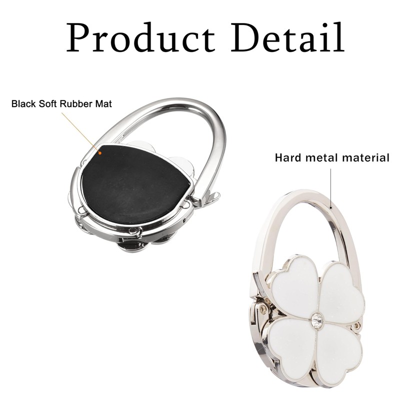 ZHENJIER Purse Hook for Table, Clover Design Foldable Purse Holder