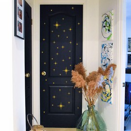 Omlisca Gold Star Stickers, 90 Pieces, Peel and Stick, Glitter, Wall Art, Fairy Room, Playroom, Bedroom, Living Room, Decor