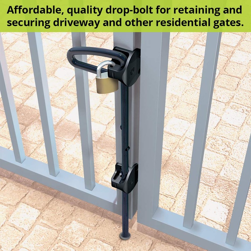D&D Technologies QB140 Q-Bolt Drop Bolt, Padlockable with Padlock Storage