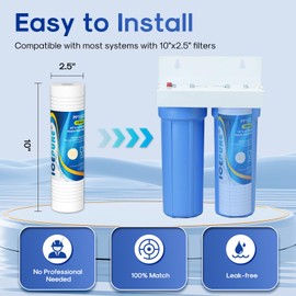 ICEPURE 5 Micron 10" x 2.5" Whole House Sediment Home Grooved Water Filter Cartridge Replacement for AO-WH-PREV-R2, AP110, AB-SGR5M, GXWH20S, 3PACK