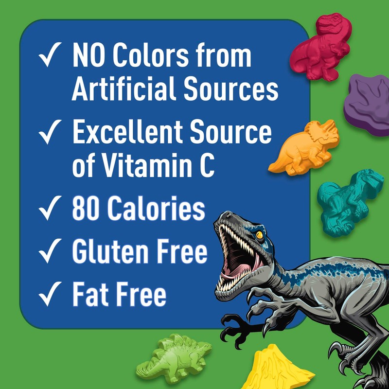 Jurassic World Fruit Flavored Snacks, Gluten Free, Kids Snacks, 10