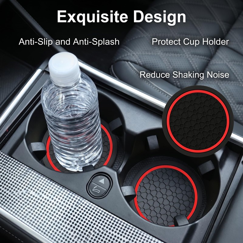 4 Pcs Anti-Slip Car Cup Holder Coaster Set, Diameter 2.75