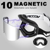 Vgooar OTG Ski Goggles with Magnetic Removable Lens, Frameless Ski