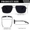 FONHCOO Square Polarized Sunglasses for Women Men Double Bridge Retro