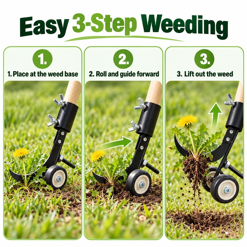 Heavy-Duty Garden Weeder Tool for Lawn Care – Manual Root