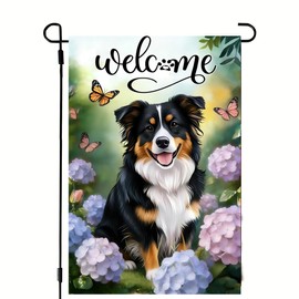 Australian Shepherd Spring Summer Garden Flag 12x18 Double Sided