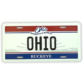 Ohio License Plate Souvenir Magnet, Buckeye State Travel Keepsake, 3.5 Inches