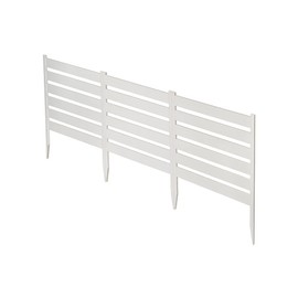 26in H x 24in W (3 Panels) No Dig Zippity Maui Fence Kit, White Vinyl Fence Panel, Temporary Outdoor Border for Garden, Easy Install DIY Fence for Backyard, Patio, & Deck, White Garden Fence, ZP19065