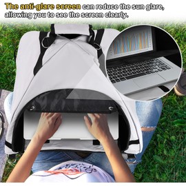 Universal Laptop Sun Shade for Outside, Foldable Laptop Sun Shade & Privacy Shield for 13-16 inch MacBook Air Pro Dell Asus PC,Gray