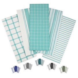 Trade Fountain Kitchen Towels - Pack of 5 Dish Towels for Kitchen Accessories - 19 x 27 INCHES Extra Large Highly Absorbent Dish Cloth - Reusable Hand Towels - 100% Pure Cotton Fabric