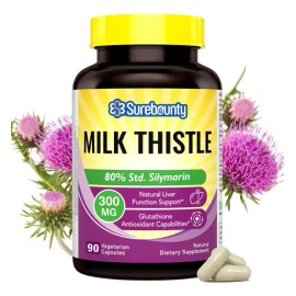 Surebounty Cardo Mariano Orgánico 9000mg 90 Cápsulas Veganas