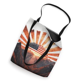 American Flag Mountain Sunrise Nature Scene Tote Bag