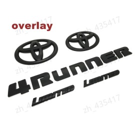 Toyota Overlay !! New 2014-2024 Toyota 4Runner Limited Matte Black OUT Emblem Kit 5 Pcs