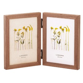 LADONNA AVANTI DF53-LD-BR Picture Frame, Natural Wood, Walnut, Large, 2 Sides, Brown