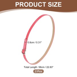 uxcell 1 Pair Replacement Ankle Strap for Heels Detachable Shoe Straps PU Leather Shoe Bands, Suede Watermelon Red