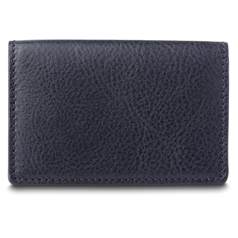Bosca Navayo Card Case All Leather Wallet Blue-Black