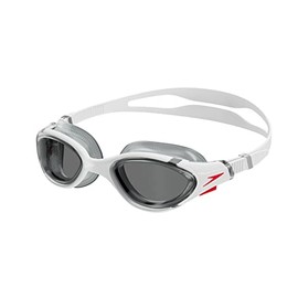 Speedo Unisex Adult Swim Goggle Biofuse 2.0 - White/Red/Light Smoke, One Size