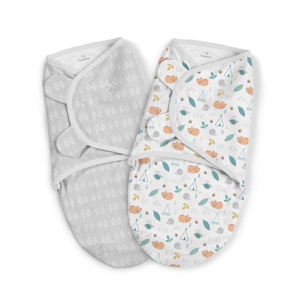 SwaddleMe by Ingenuity Original Swaddle, Size Small/Medium, For Ages 0-3 Months, 7-14 Pounds, Up to 26 Inches Long, 2-Pack Baby Swaddle Blanket Wrap