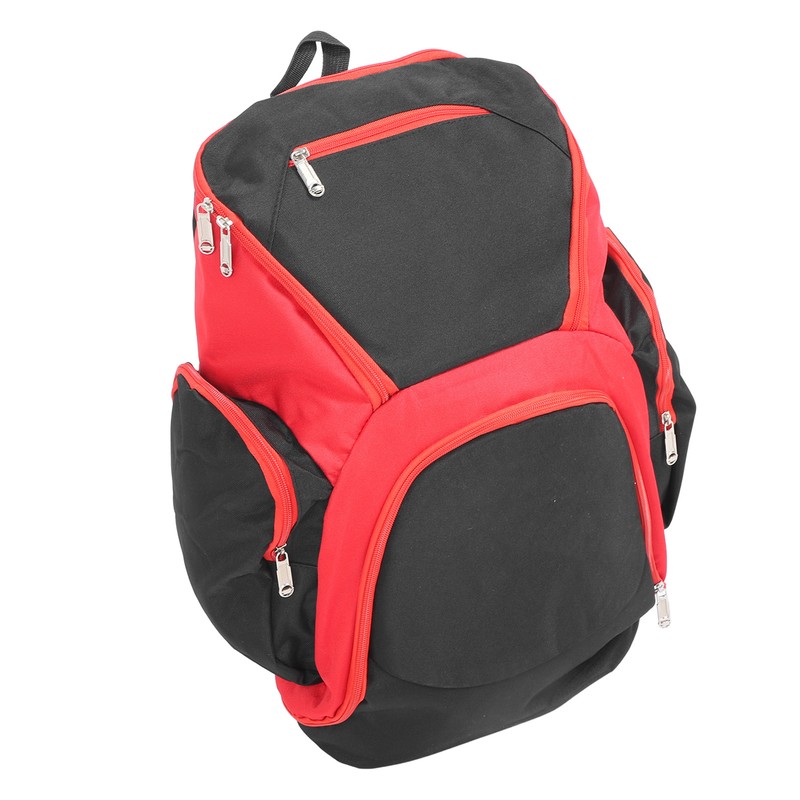 Basketball Backpack Black Red Multifunctional Large Capacity with Multiple Storage