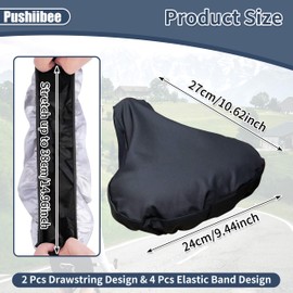 6Pcs Bike Seat Cover Waterproof, Bike Seat Rain Cover Waterproof Bike Seat Cover with Drawstring, Universal Bicycle Seat Cover Bike Seat Sun & Dust Protector for Mountain Bike City Bike