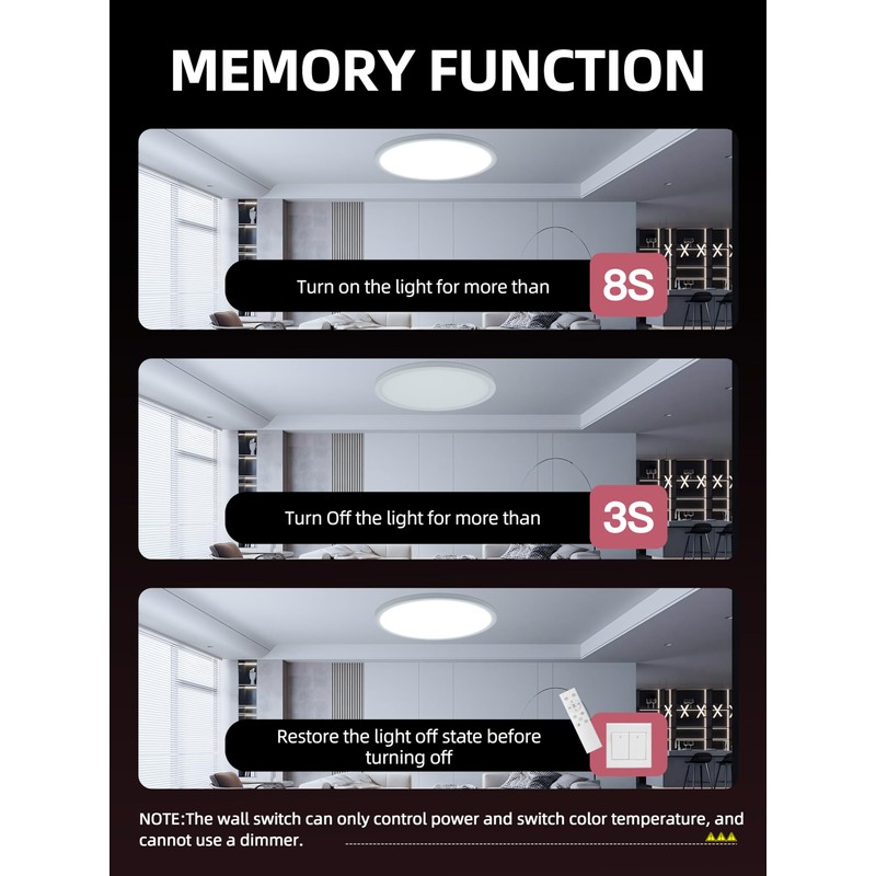 2 Pack 12 Inch Smart Ceiling Light Fixture, RGB LED