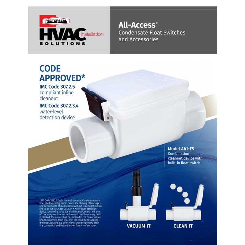 RectorSeal All Access 83412 Float Switch, Easy Access, HVAC