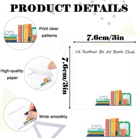 Colarr 12 Pcs Book Club Gifts Sticky Notes for Reading Club, Modern Style