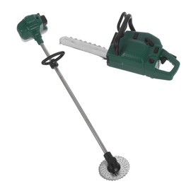 Gatuida 2pcs Realistic Tiny Gardening Tools for Pretend Play Outdoor Decor Includes Mini Lawn Mower Chainsaw Figurine for Imaginative Landscaping
