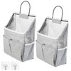 Zxglxinyao 2pcs Wall Hanging Storage Bags with Pockets, Black, Minimalist