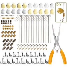 Fishing Lures Spinner Baits Lures Making Kit Inline Spinner Parts Assortment Shaft Clevis Spinner Blade DIY Fishing Spinner Making Supplies Tackle Kit
