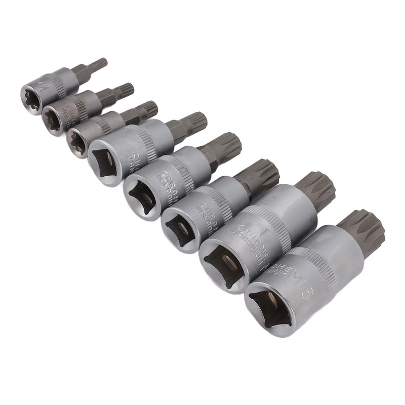 8PCS Hex Bit Set 1/2in 1/4in 3/8in Iron Hex Heads
