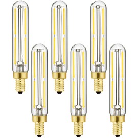 Leools Dimmable T6 LED Bulbs, 4W E12 Edison Light Bulbs Neutral White 4000K,400lm, 40W Candelabra Incandescent Bulbs Equivalent Vintage LED Filament Edison Candle Bulb with Decorative, 6Pack.