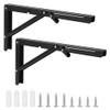 Folding Console, Heavy Duty Hinges Foldable, Angle Shelf Brackets, Iron