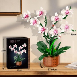 Joniuuca Orchid Building Blocks Set with LED Light