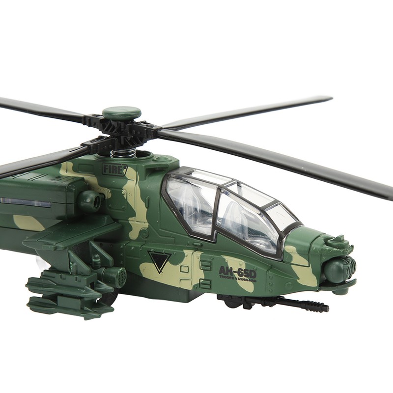 Alloy Copter Model Simulated Lifelike Diecast Pull Back Sound Light