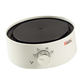 Mini Electric Stove, Efficient Safe Round Body 360 Degree Vertical Heating Electric Hot Plate Even Heating for Tea (White)