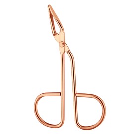 Stainless Steel Professional Scissors Tweezers, Slant Flat Tip Scissor Tweezer Remover Flat Tip Tweezers Slant Tip Tweezer for Women and Men (Rose Gold)